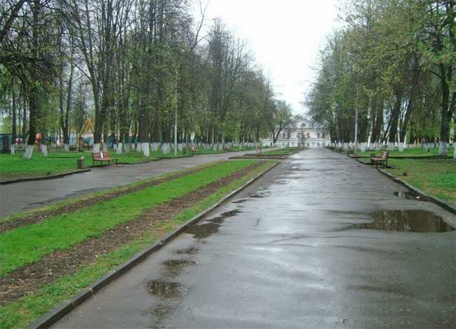 парк Центральный, парк Ленина в Костроме осенью